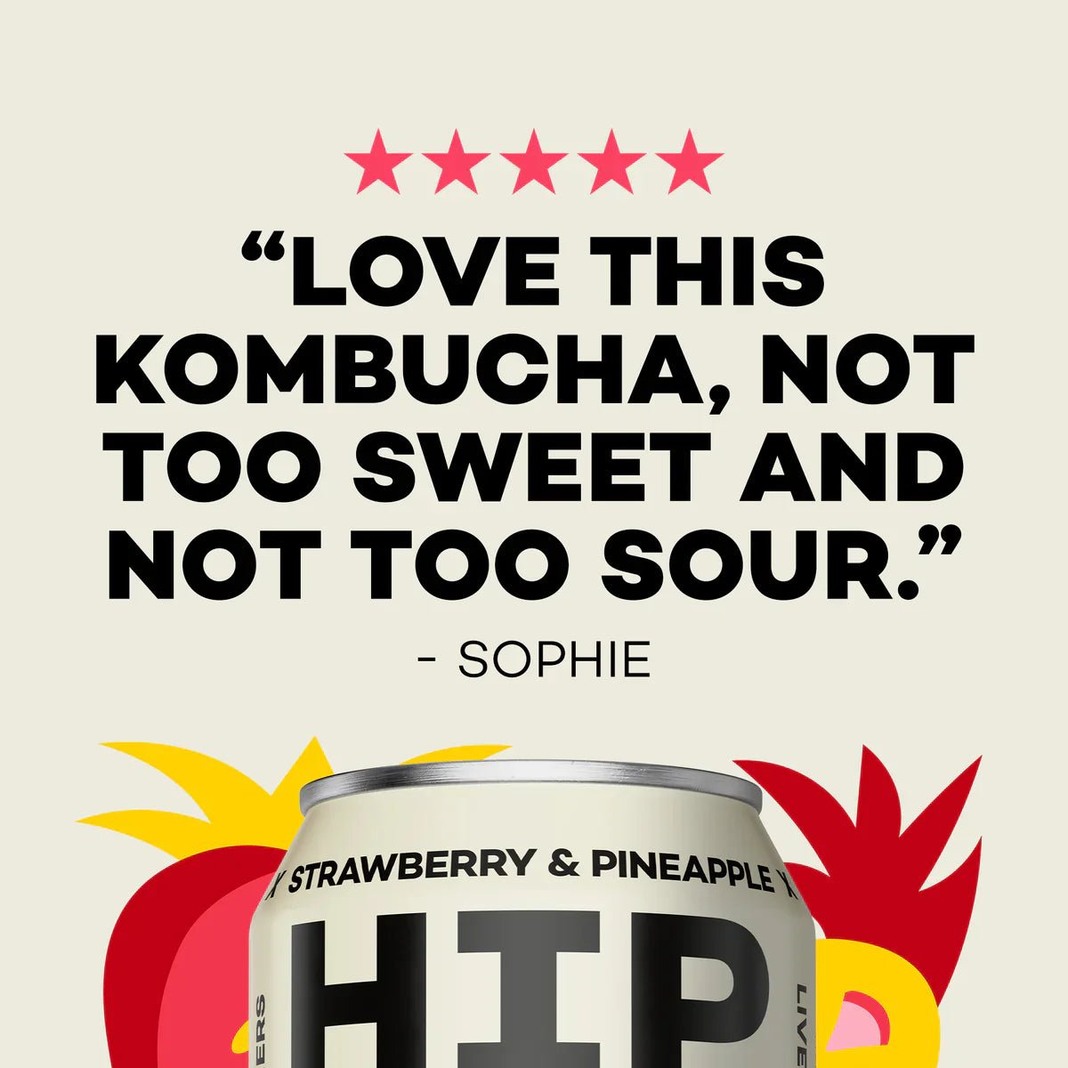 Hip Pop Strawberry Pineapple Kombucha - Cafe Supply