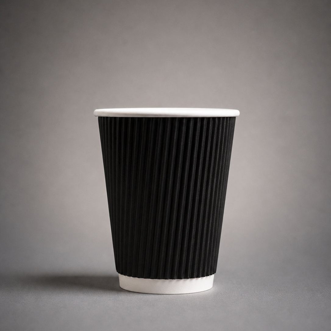 Ripple Wall Cup | Black - Cafe Supply